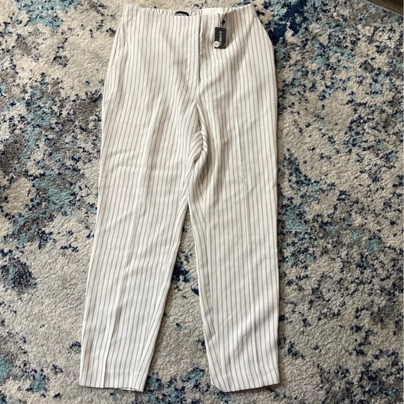 Express Ankle High Rise Pinstripe Trouser - Picture 4 of 6